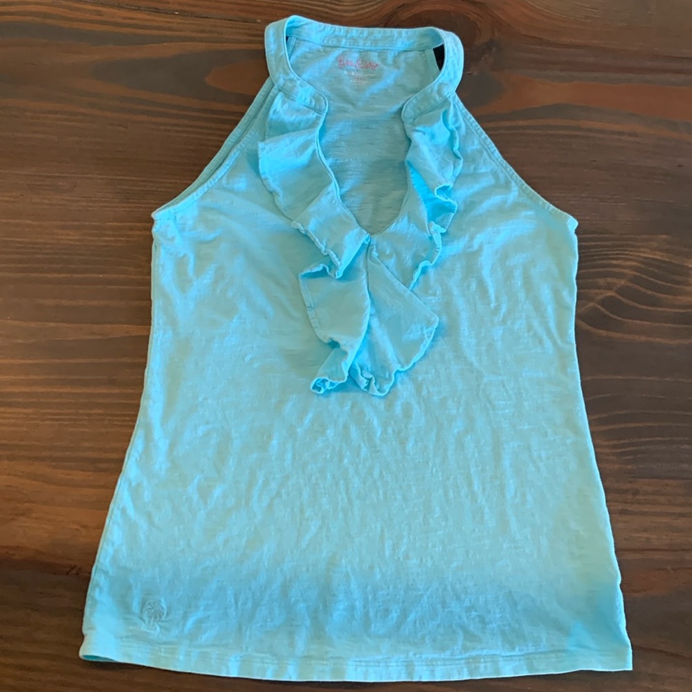 Lilly Pulitzer ruffle front tank. Small.